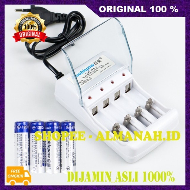 [BISA COD] Alat Charger Baterai Free Baterai Alat Cas Baterai Ces Batrei 4 Slot Charger Baterai 4slo