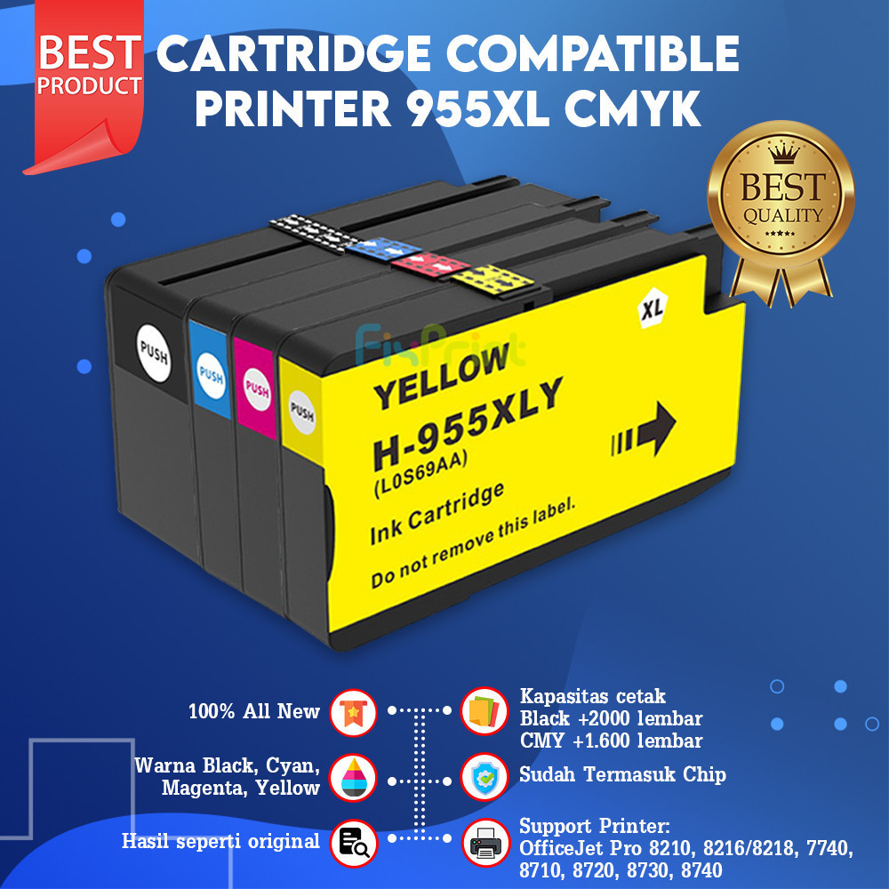 Cartridge Tinta HP 955XL 955 XL Compatible 7720 7740 8210 8740 8720