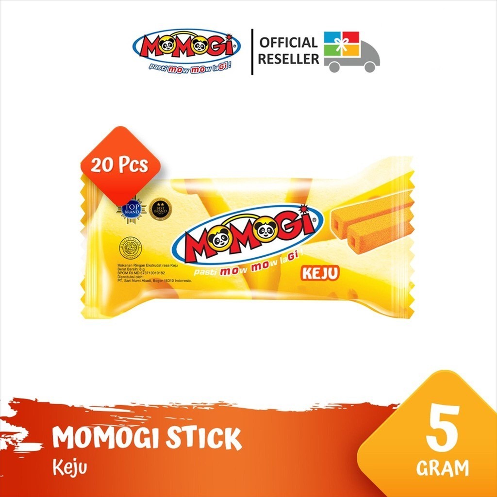 

Momogi Stick Snack Makanan Ringan 5gr - Keju [1 Box @ 20 Pcs]