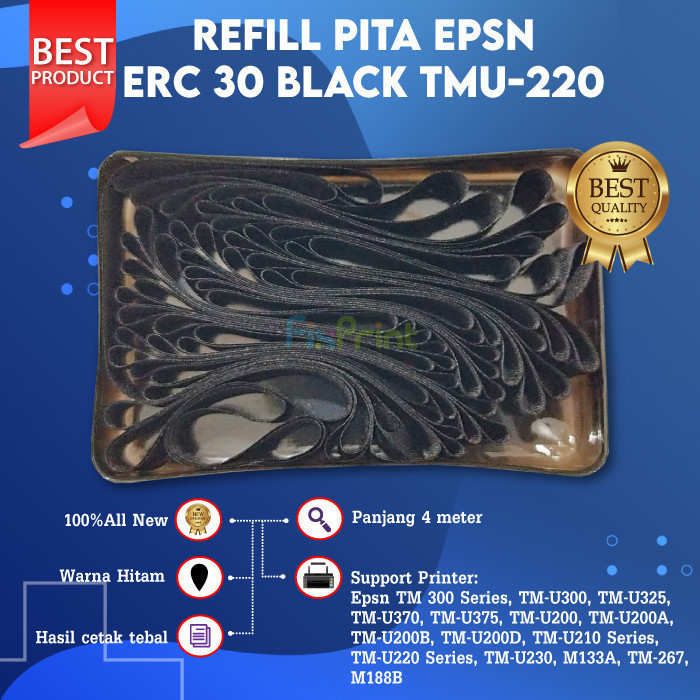 Reffil Ribbon Pita Epson Compatible ERC-30 ERC-23 ERC-38 ERC-34 ERC-39 TMU220 TMU220A TMU220B TMU220