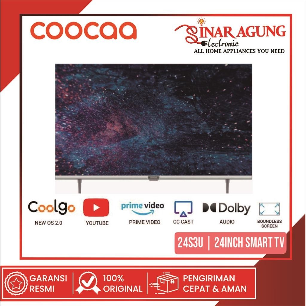 COOCAA 24S3U / 24-S3U LED SMART TV 24 INCH -  GARANSI RESMI