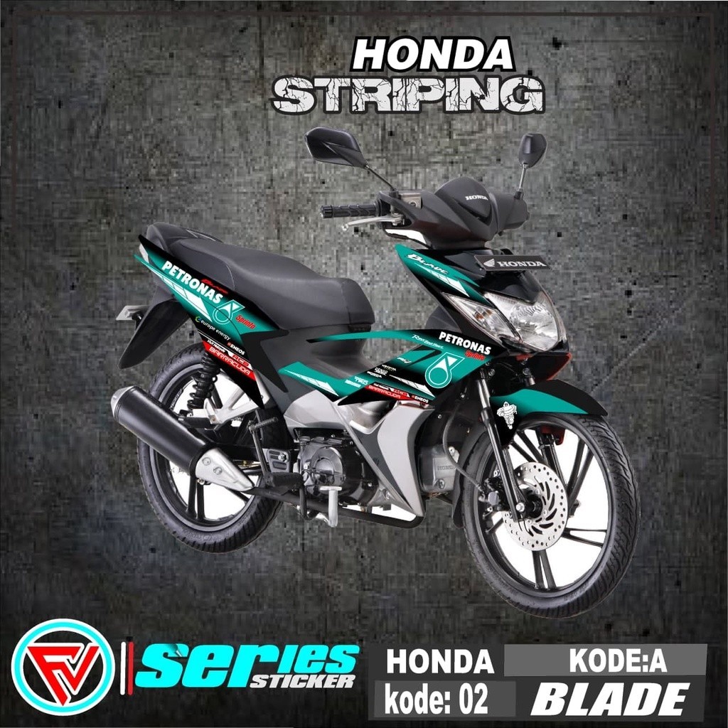 (cod) striping Honda Blade 110 Karbu 2008 2009 2010 2011- Desain Petronas  (02)