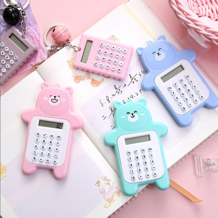 

[TERLARIS] Kalkulator Mini Cute Portable 8 Digit Motif Bear Tombol Karet ATK004
