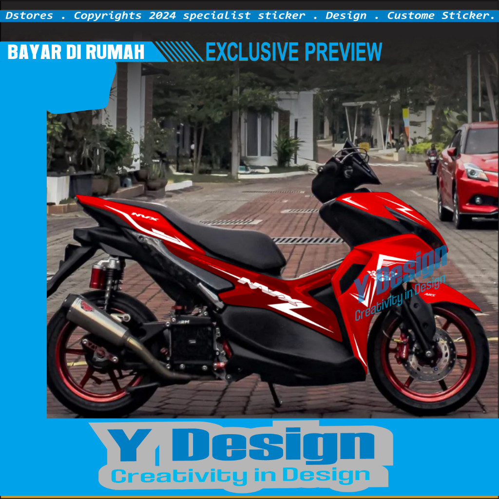 Cutting Sticker Striping Variasi Aerox New NVX Stiker Aerox New 155 Striping NVX Aerox Striping Vari