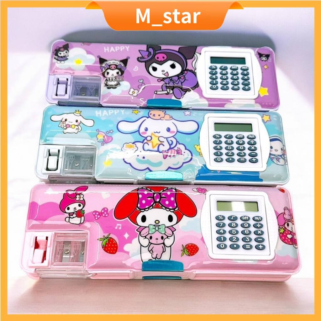 

Kotak Pensil Magnet Karakter + Kalkulator / Tempat Pensil Calculator/Pencil Case Kaleng