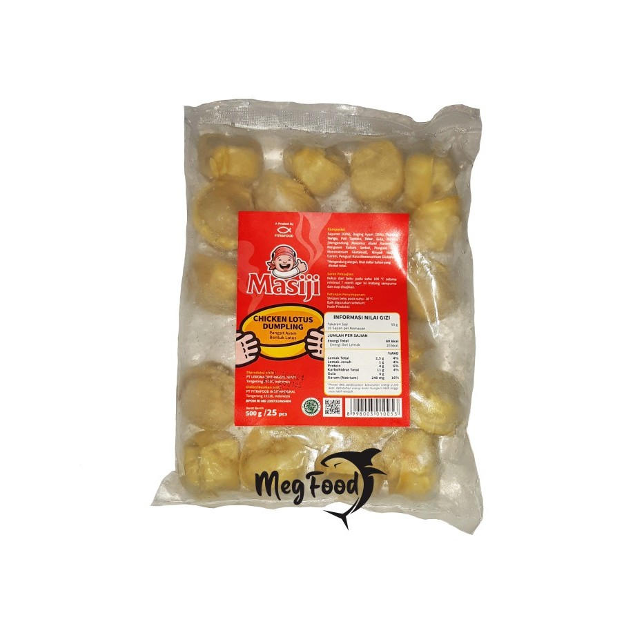 

Masiji Chicken Lotus Dumpling | Pangsit Ayam Bentuk Lotus (25 pcs) 500 Gram