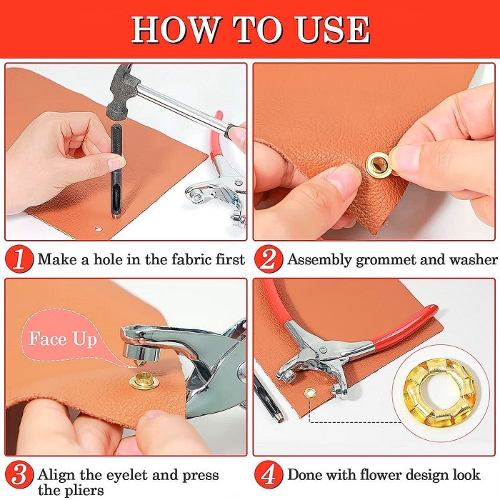 JKL Tang Kancing Mata Ayam Alat Pasang Press Jepret Cetet Pengencang Eyelet Sabuk Ban Pinggang Tas