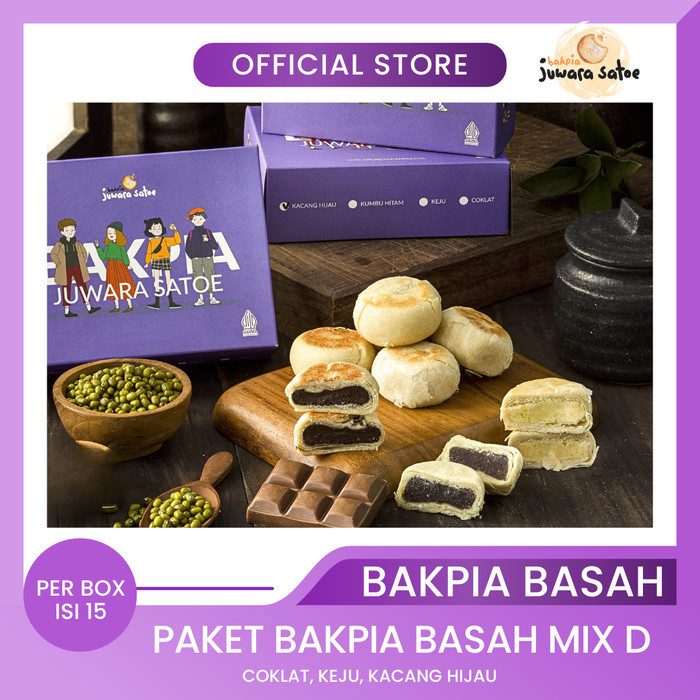 

CR PAKET BAKPIA BASAH MIX D (COKLAT,KEJU,ORI) - BAKPIA JUWARA SATOE