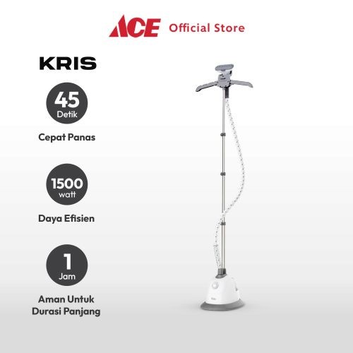 Ace Kris 1 ltr Setrika Uap Gs63-Bj - Putih/Abu-Abu Steamer Steam Iron Elektronik Rumah Tangga Setrik