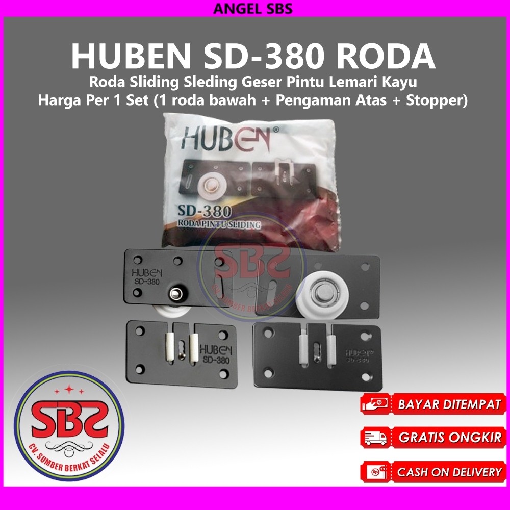 HUBEN SD-380 Roda Sliding Sleding Geser Pintu Lemari Kayu SD380 Huben SD-380