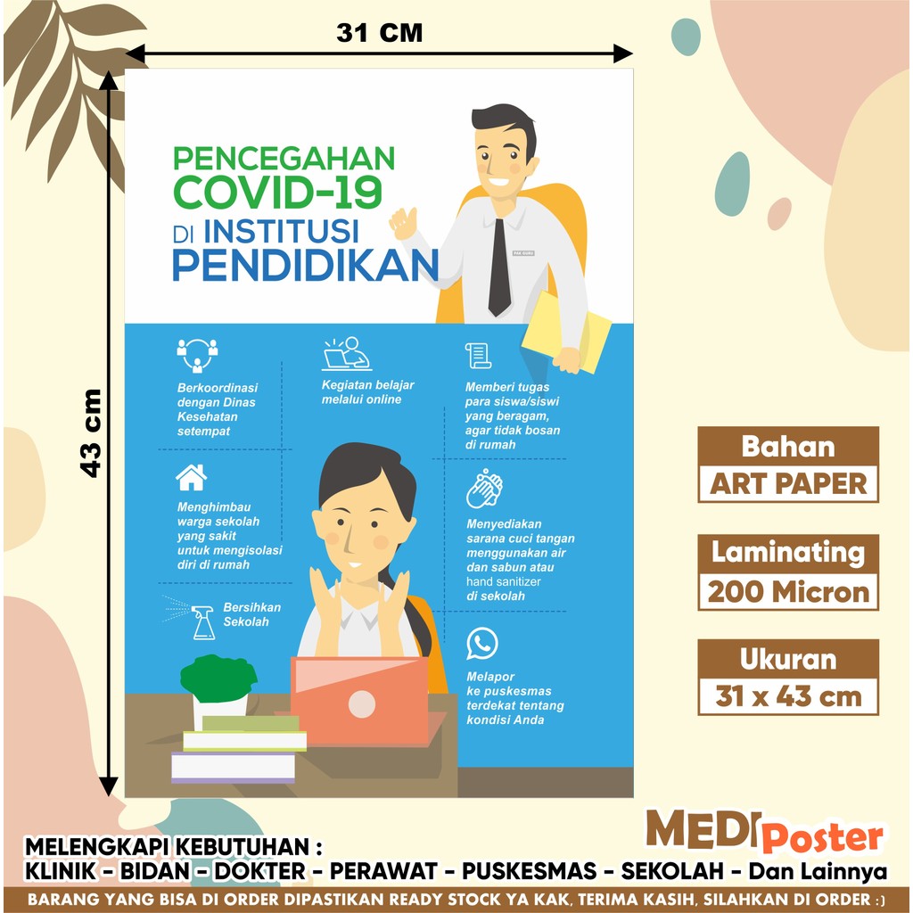 Poster Pencegahan Covid-19 di Institusi Pendidikan
