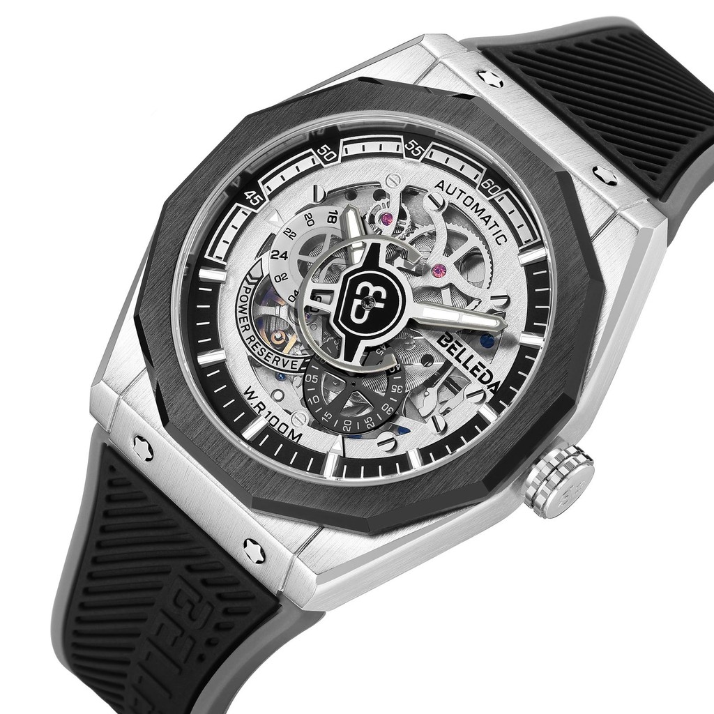 BUY 1 GET 1..JAM TANGAN PRIA BELLEDA ORIGINAL AUTOMATIC 9568 RUBBER