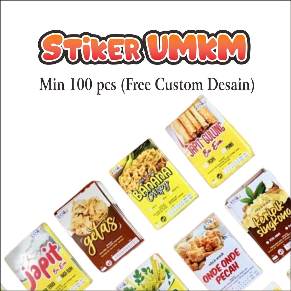 

(isi 100 pcs) STIKER LABEL SNACK UMKM 9x6cm - FadhilPrint