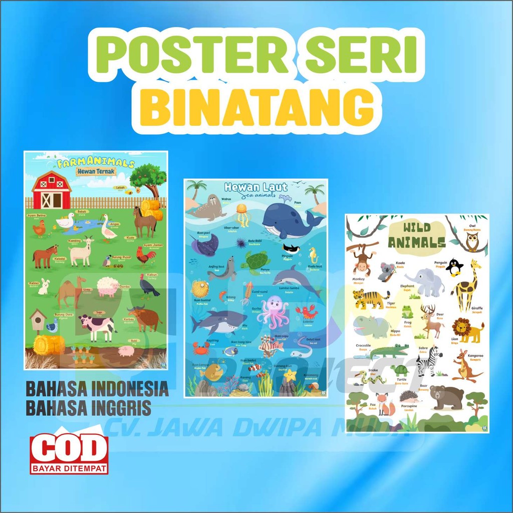 JDM Project - Poster Hewan Edukasi Anak Gambar Hewan Edukasi Anak Macam Macam Binatang Poster Edukas