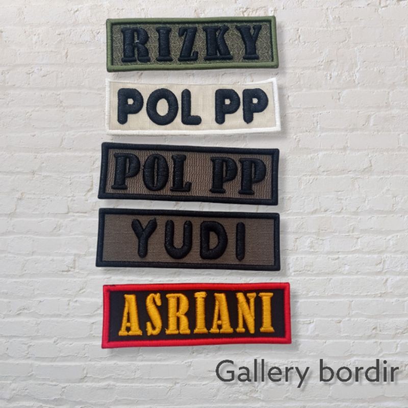 Bordir bordir nama pol pp timbul | nama timbul pol pp