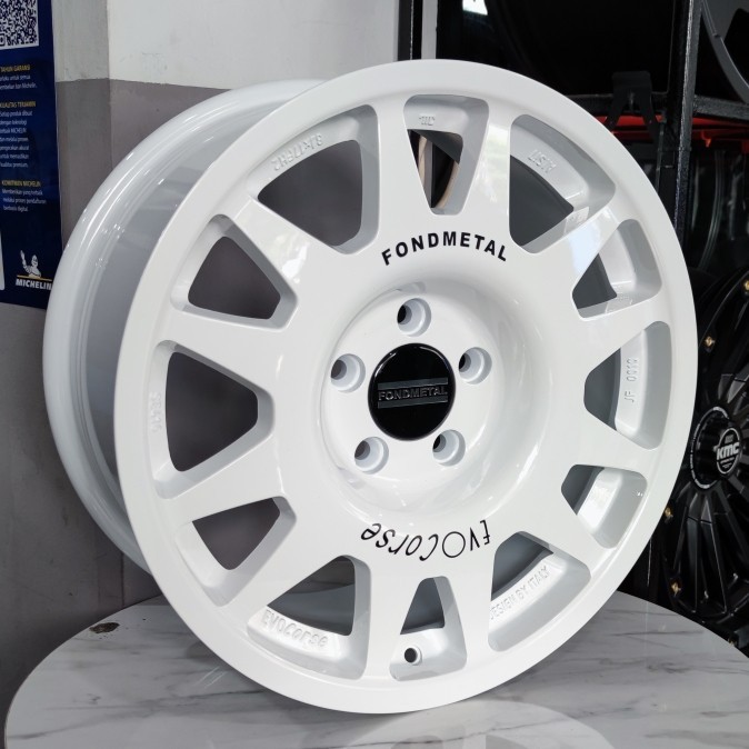 4pcs velg EvOcorse Dakar Zero 17x8.0 5H 114.3 et35 White Ring 17 R17 Lebar 8 inci Lobang 5 Putih Unt