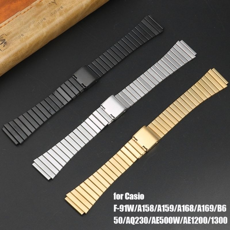 Rantai jam tangan Casio AE 1000 AE 1200 F-91 Rantai Steinless Steel 18mm Premium strap jam casio