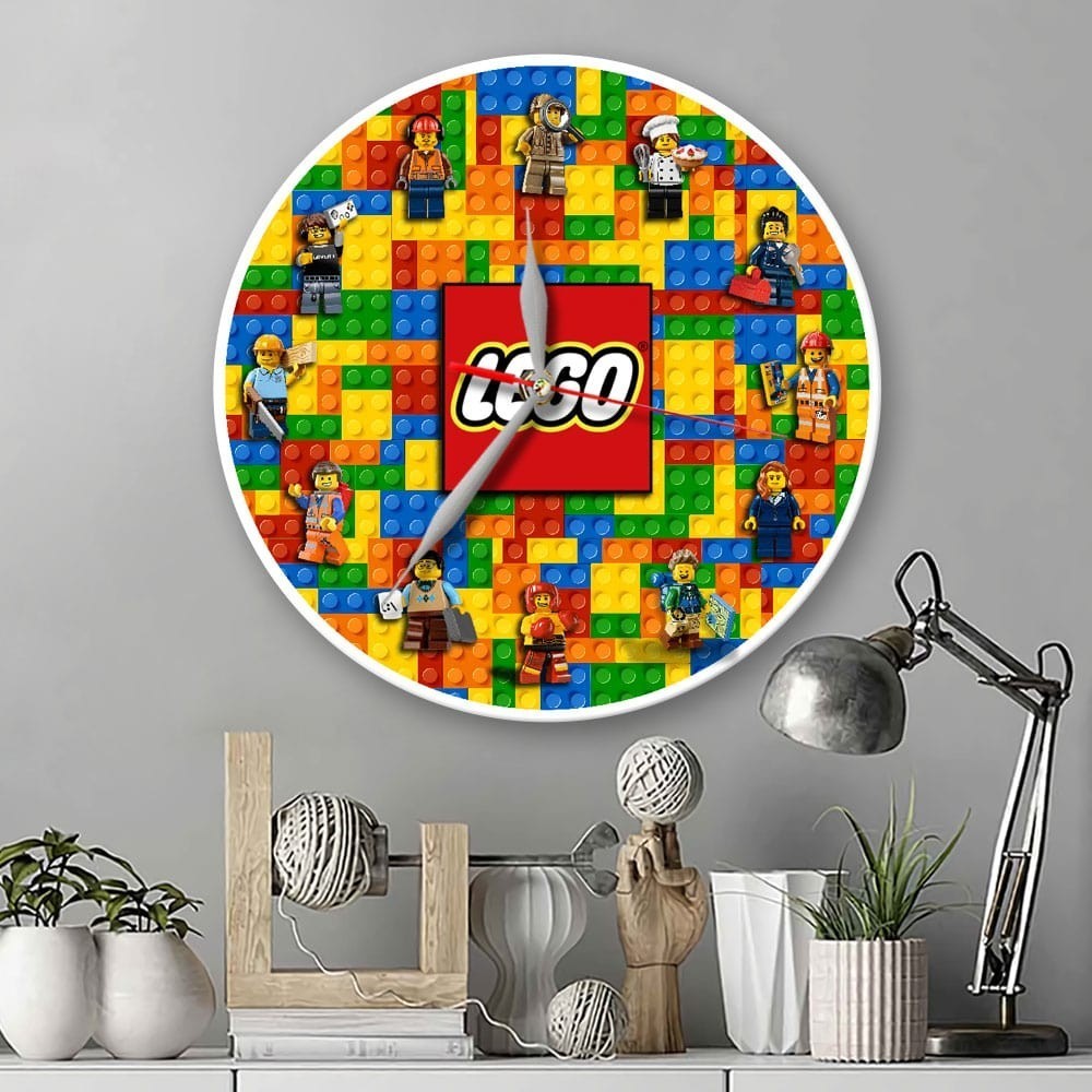 JAM DINDING KAYU UNIK LEGO BRICK UNOFFICIAL - DEKORASI LEGO Marvel Superhero - HADIAH ULANG TAHUN