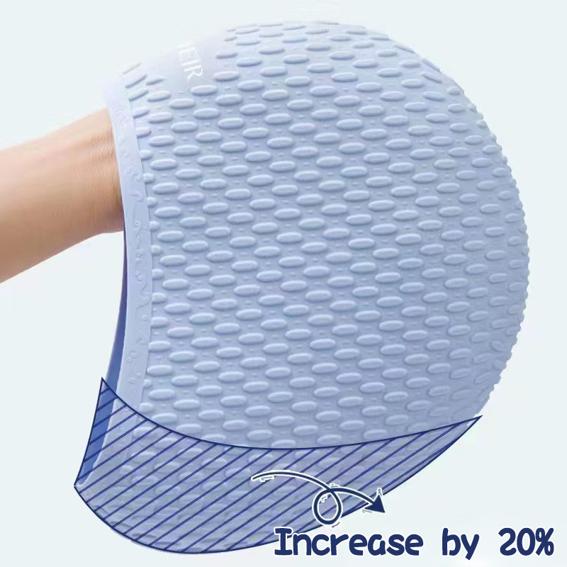 Large Bubble Swim Cap Silicone Teardrop Swim Cap Super Elastic Waterproof Ear Protection Large Long 