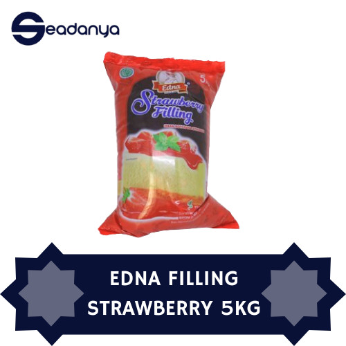 

Strawberry Filling Edna Isian Roti , Kue , Cake rasa Stroberi 5Kg - Halal MUI & BPOM