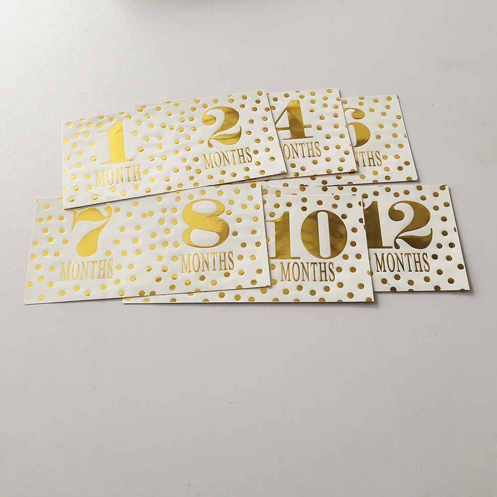 

12pcs Memory Monthly Stickers with Wide Scope of Application Simplicity Pregnant Women Newborn Baby Milestone Photo Props