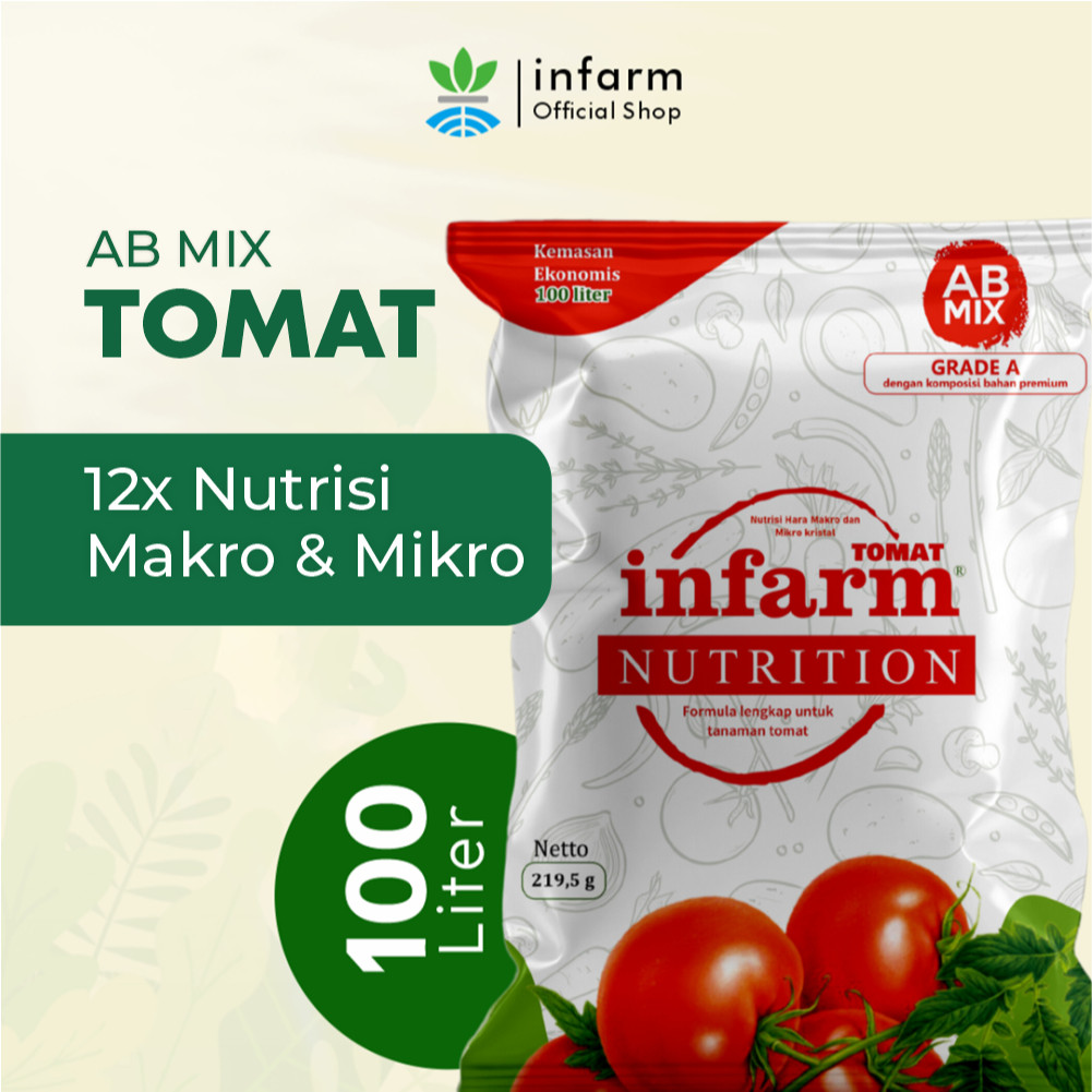 AB Mix Tomat 220gr INFARM - Nutrisi AB Mix Tomat Pupuk Konvensional Tanah dan Hidroponik