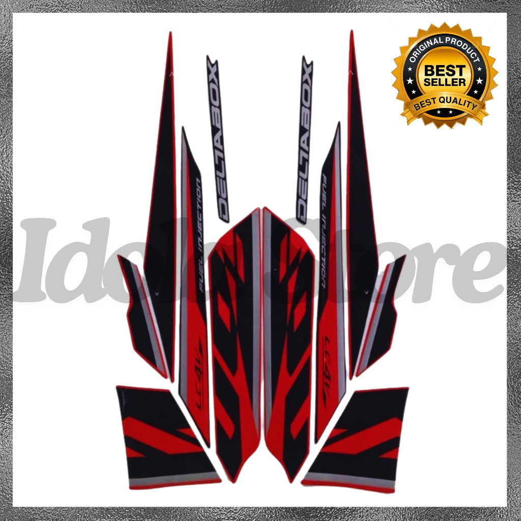 Stiker Striping Yamaha Vixion R 2017 Hitam Merah List Stiker Standar Yamaha Vixion R 2017