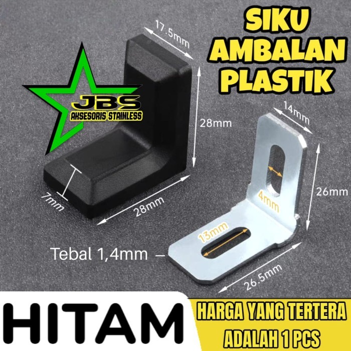 SA99 SIKU AMBALAN PLASTIK / TRAPES / TRAVES / SIKU L PLASTIK - Hitam