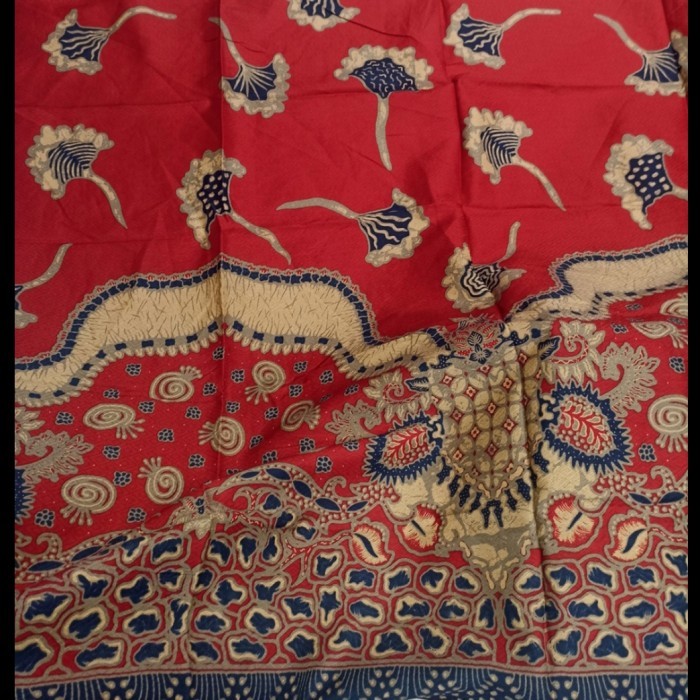 kain batik dobby warna dasar merah
