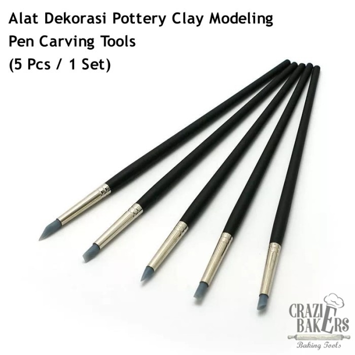 

Alat Dekorasi Pottery Clay Modeling Pen Carving Tools (5 Pcs / 1 Set)