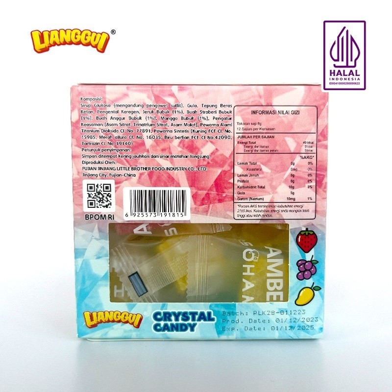 

[Makanan manis halal]LIANGGUI CRYSTAL CANDY Lianggui Rasa Leci PERMEN LUNAK ANEKA RASA STROBERI, MANGGA Permen Buah Candy Corno Permen Rasa Buah Mangga Jeruk & trawberry Permen Lunak