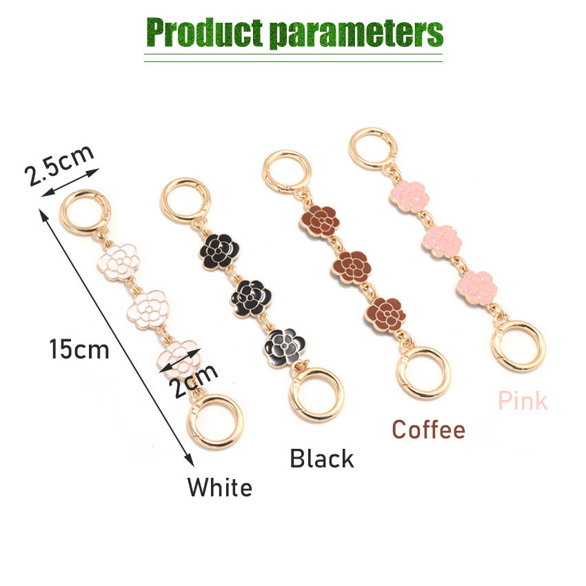 ZENID Bag Chain Extender (Bunga Camelia) Strap Extender Tas Chain Adjuster Connector Bag Chain