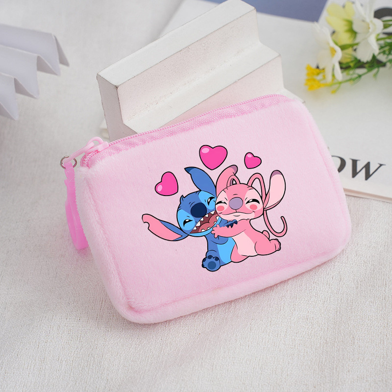 

Disney Stitch Plush Coin Purse Anime Cartoon Printed Wallet Kawaii Boys Girls Portable ID Card Storage Bag Kids Birthday Gifts