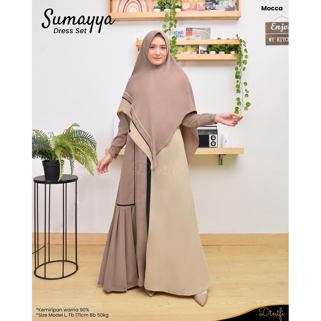 FawwazOShop - Sumayya Dress Set Gamis Wanita Dewasa by Mouza