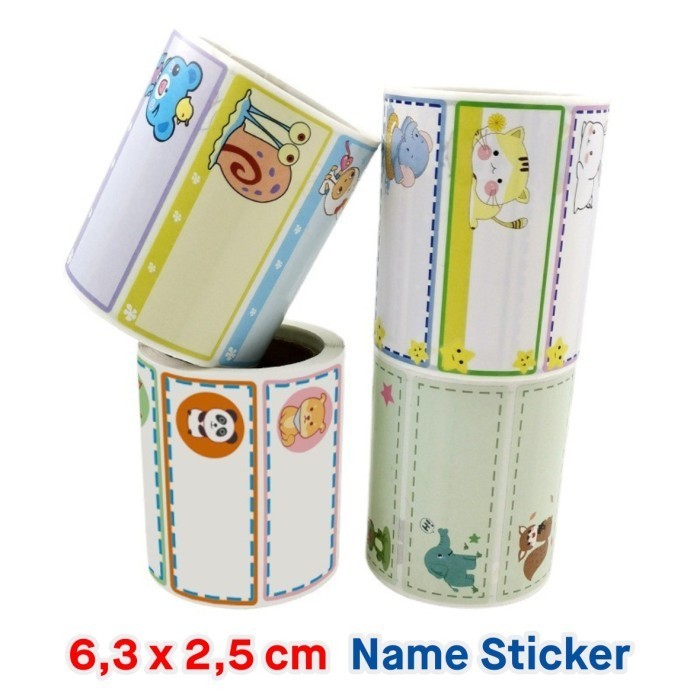 

Sticker Label Kartun Nama Anak Label Buku Notes Tag 6,3 x 2,5 cm (280 pcs/ Roll)