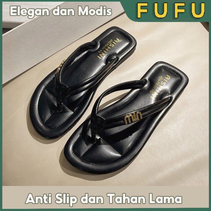 Promo  Fufu Sandal Flat Wanita Kasual Outdoor