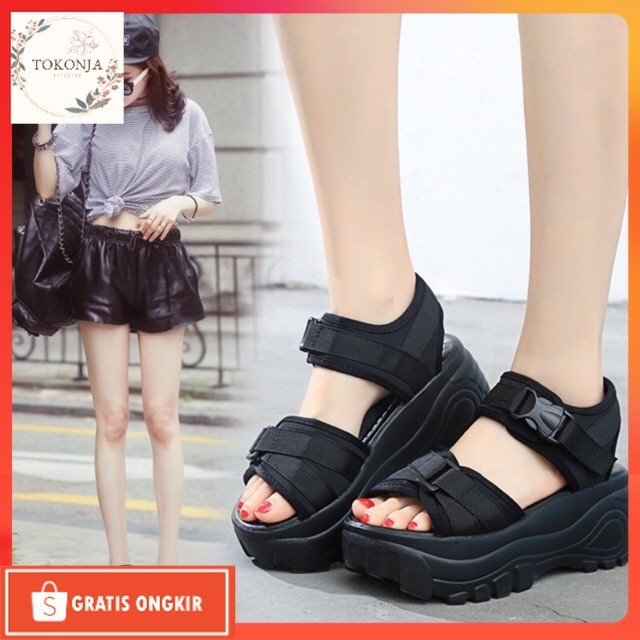 Wedges Korea / AXELINE Sandal Wedges Wanita Korea VEERNA Platform Best Seller COD