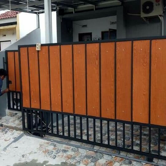 pagar dorong minimalis modern grc