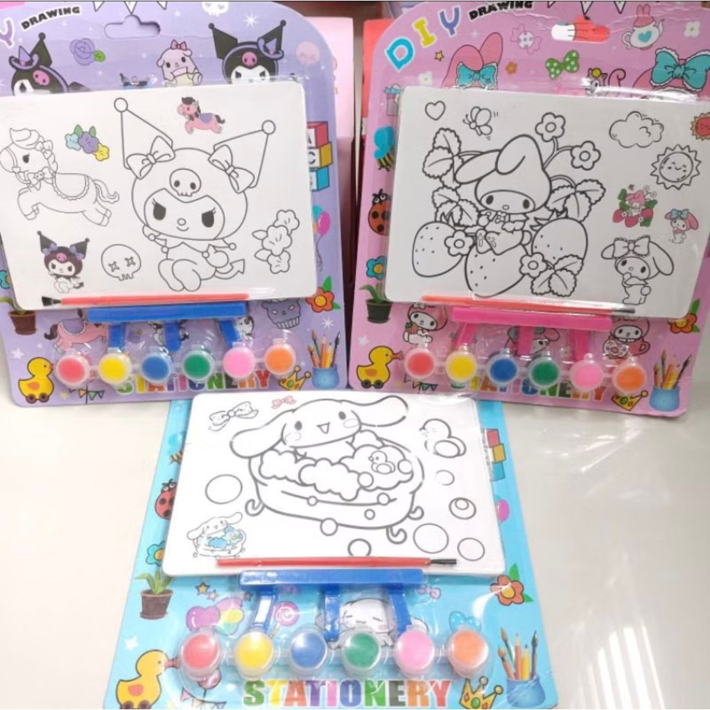 

J2 - Papan set melukis kanvas lukis anak motif sanrio