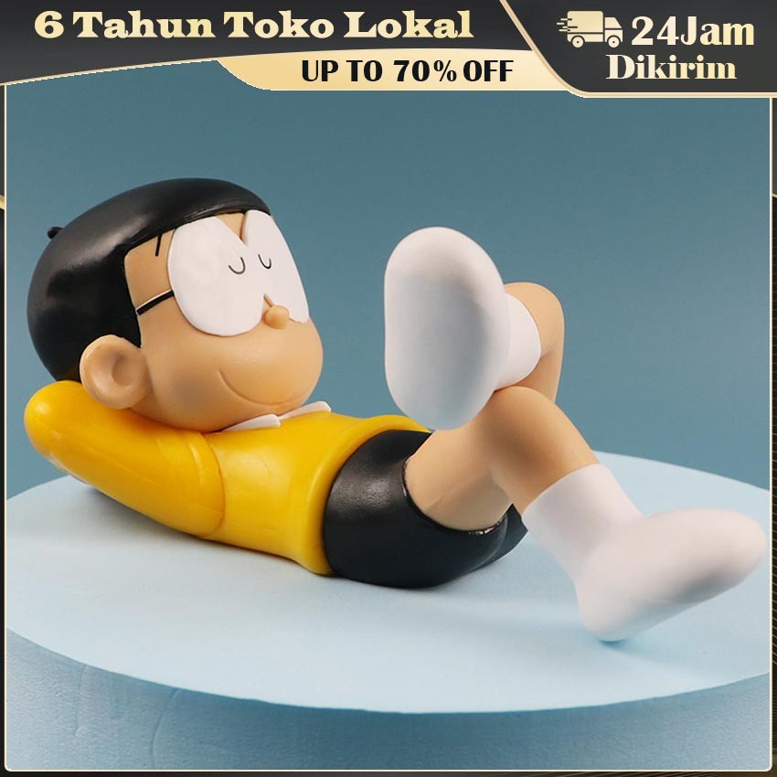 Doraemon Nobita Sleeping Action Figure PVC / Mainan Static Figure Sleeping Nobita / Action Figure Do