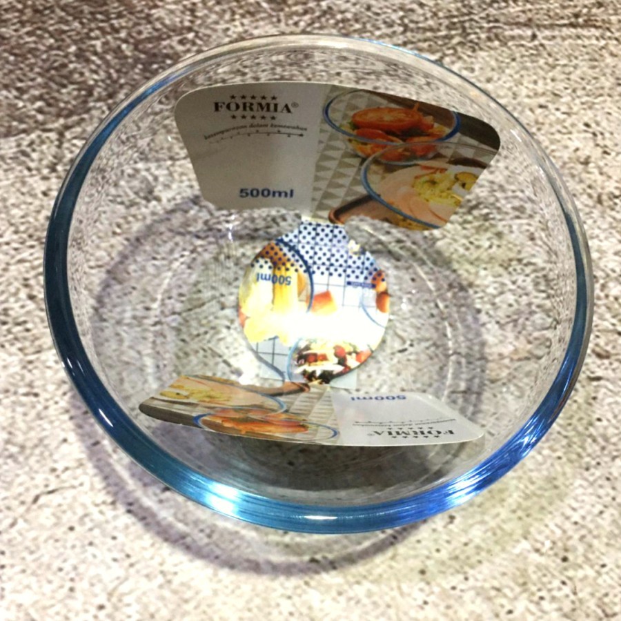 Formia Bake & Serve Bowl / Mangkok Kaca Tahan Panas / Round Glass Mixing Bowl - 500ml