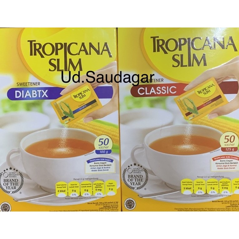 

Tropicana Slim Sweetener Classic Dan Diabtx Isi 50 Pcs