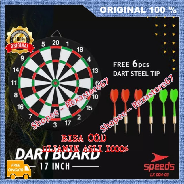 Speed Dart Board Game Besar 17 Inch Dart Panahan Dinding Board Busur 004-3 ASLI