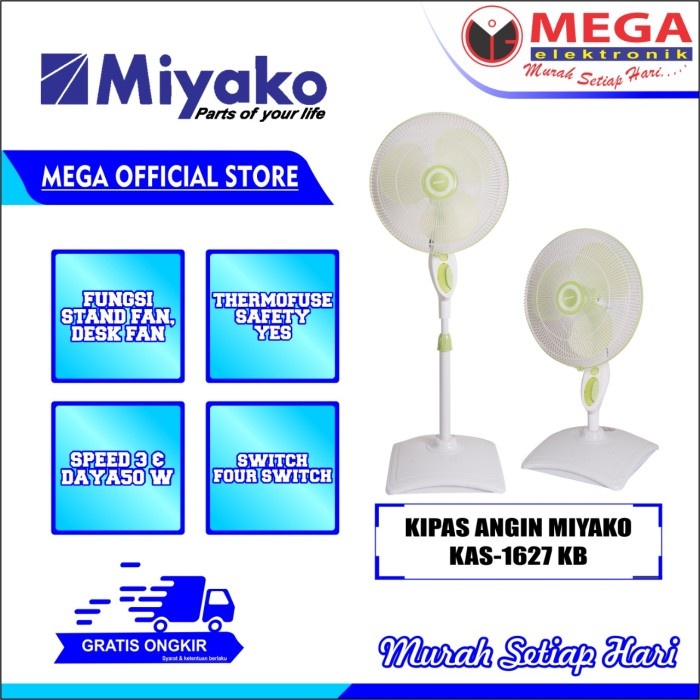 KIPAS ANGIN MIYAKO KAS-1627 KB / KAS 1627 KB / KAS1627KB BERGARANSI