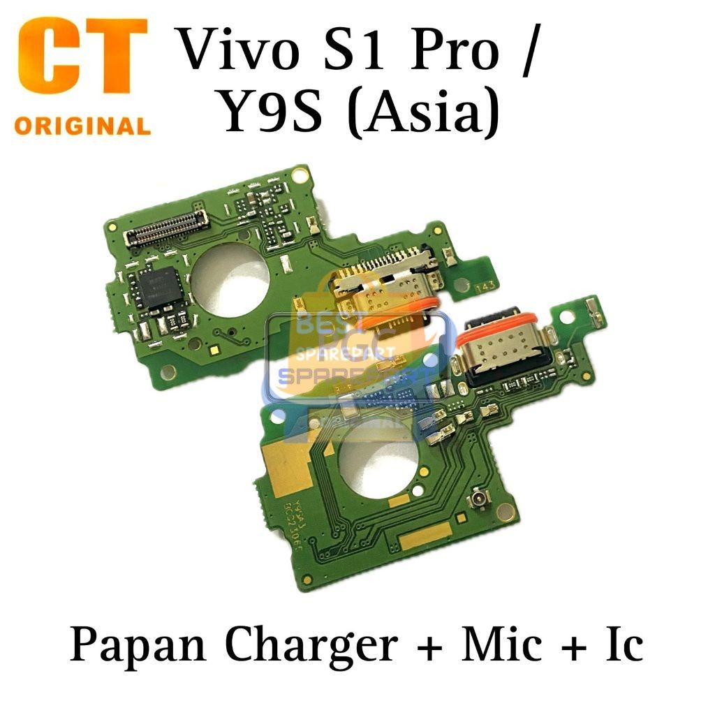 Original  Ada IC - Papan PCB Konektor Charger + MIC Vivo S1 Pro / Y9S Asia / 1920 / V1945A / V1945T 
