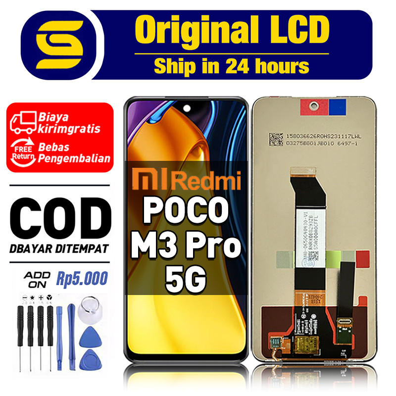 ORI LCD POCO M3 PRO 5G Original Fullset hp Touchscreen asli New Free shipping COD