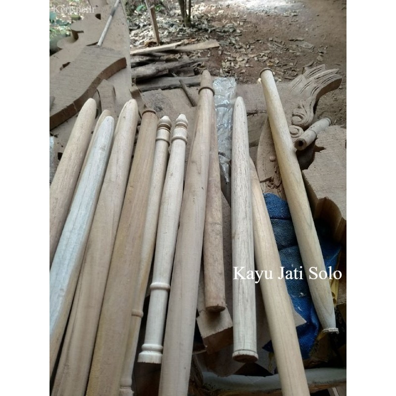 

landeyan gagang handle tombak kayu jati bkn sepuh pusaka toko KJS murah antik