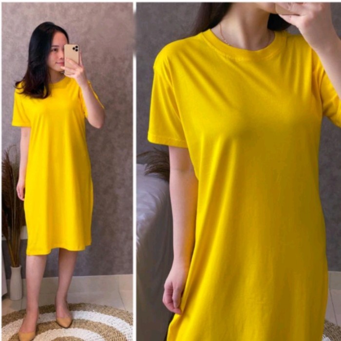 ✨NEW✨ -GABELLA DRESS DASTER KAOS TUNIK WANITA BAJU TERUSAN TSHIRT KOREA - Ungu