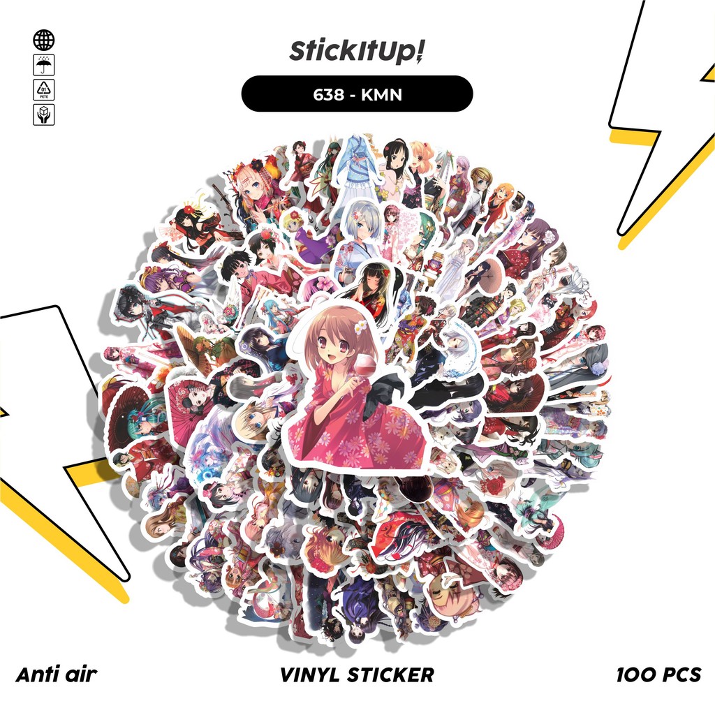 

COD 100 Pcs Stiker Kimono GIrls Lucu Anti Air Untuk Dekorasi Notebook Sepeda Skateboard Handphone DIY