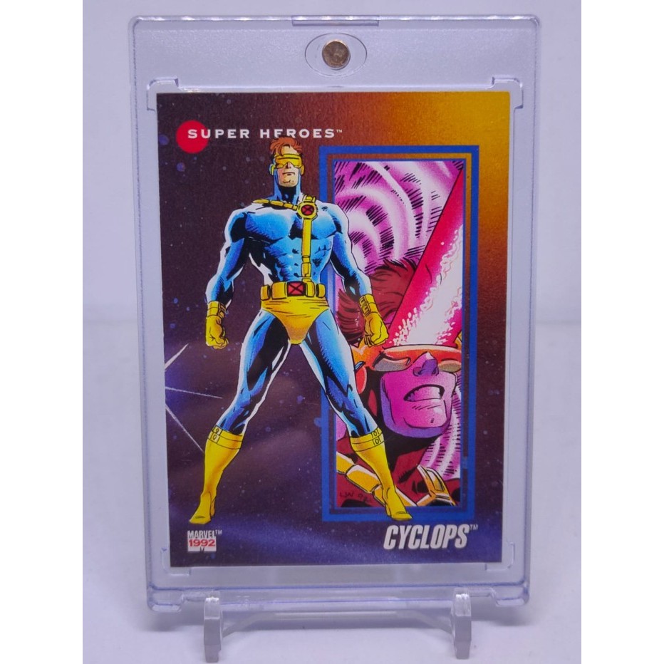 ORIGINAL kartu Marvel 1992 Super Heroes Cyclops XMEN X-MEN VERY RARE